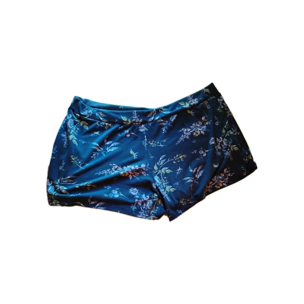 Lucky Brand Floral Shorts Pajama Lounge Sleep PJ Navy Blue Flowers